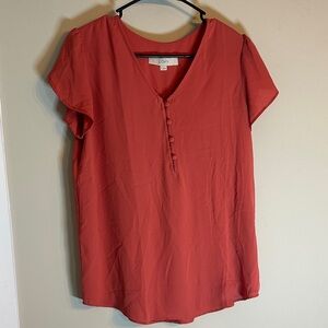 LOFT Women's Salmon Button-Down Blouse